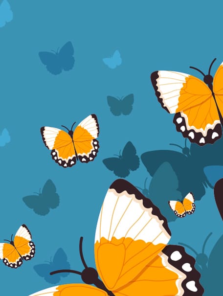 Illustrative and fun butterflies